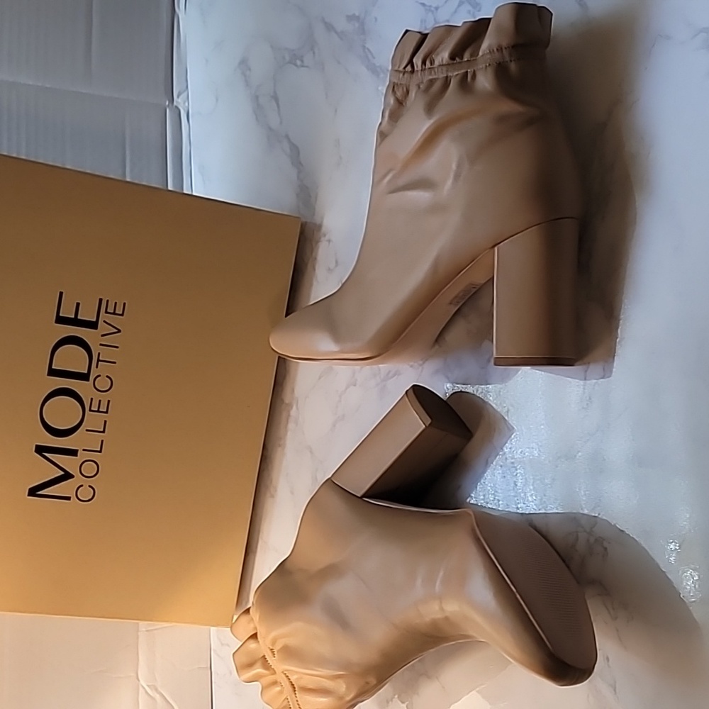 ❤️‍🔥❤️‍🔥MODE COLLECTIVE JIRA LEATHER ANKLE BOOT CAMEL NAPA SIZE 10 - Picture 8 of 12